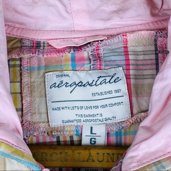 aèropostale || Patchwork Hooded Jacket; Size L - Picture 6 of 10